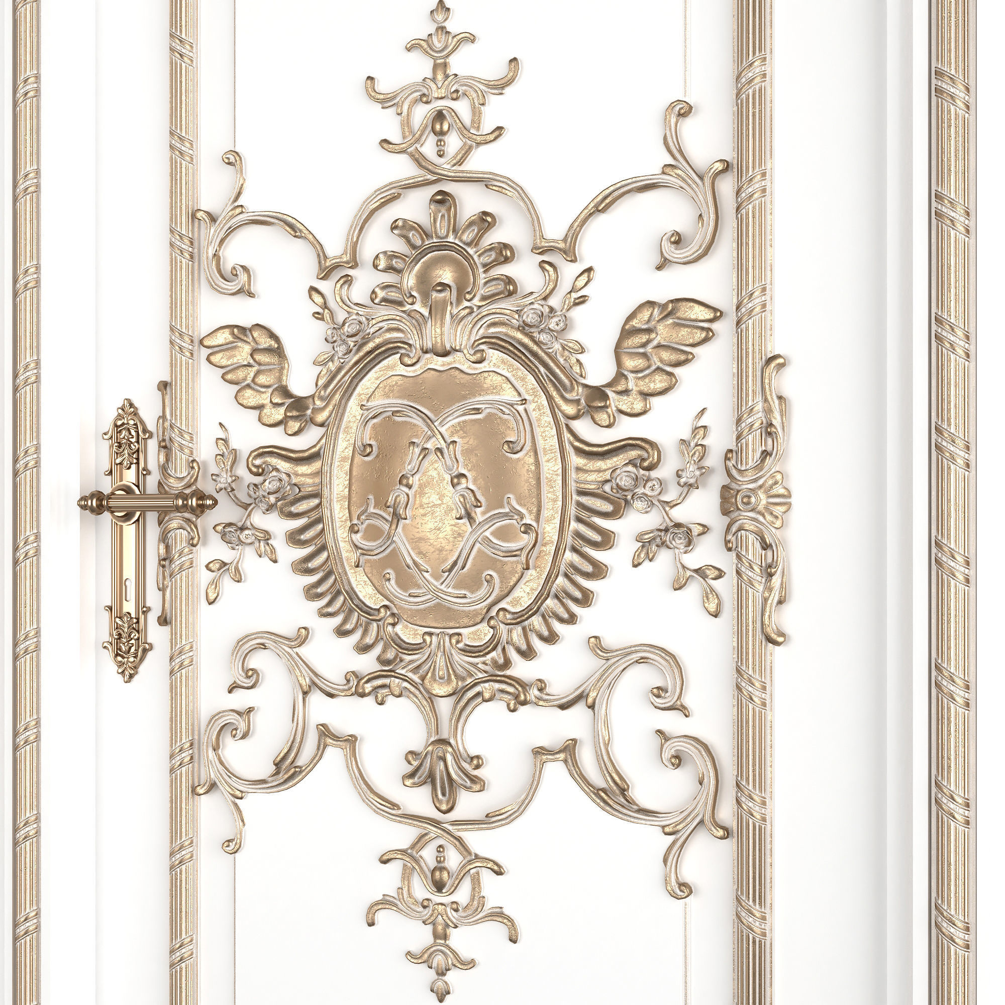 french door 3D model_7