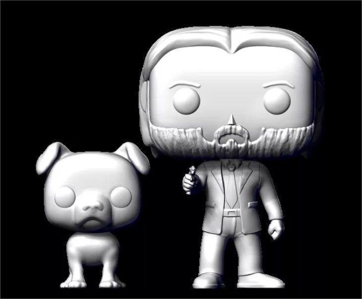 JOHN WICK FUNKO With DOG 3D print model_1