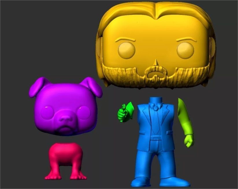 JOHN WICK FUNKO With DOG 3D print model_4