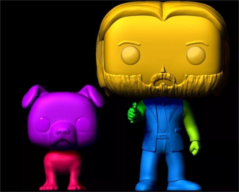 JOHN WICK FUNKO With DOG 3D print model_3