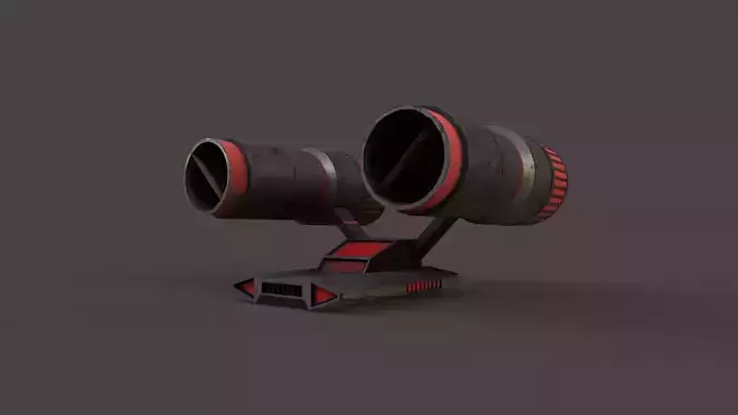 Sci-Fi Space Ship V2 Low-poly 3D model