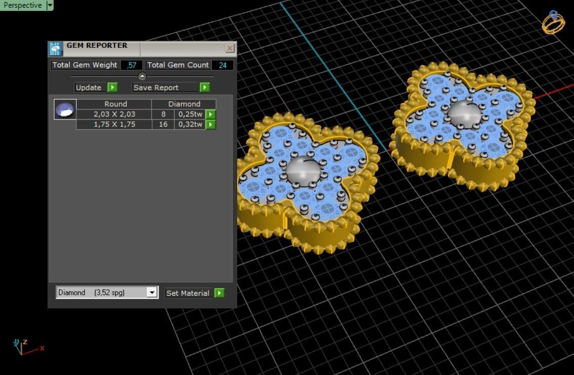 Earring 9 flower with measurements 3D print model_5