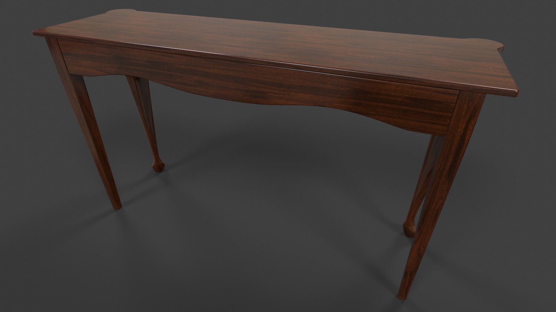 Hall Table - High Poly 3D model_4