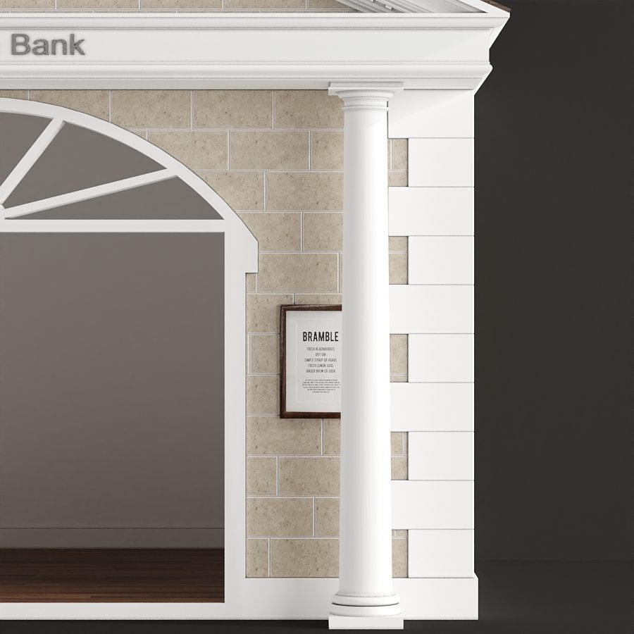 Children playhouse First state Bank for kids 3D model_3