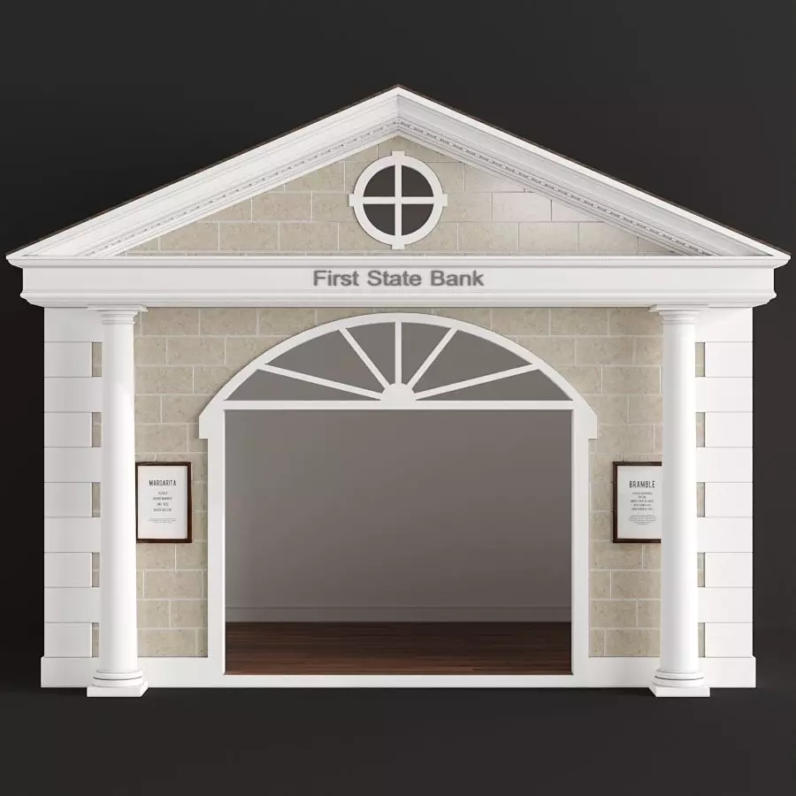 Children playhouse First state Bank for kids 3D model_0