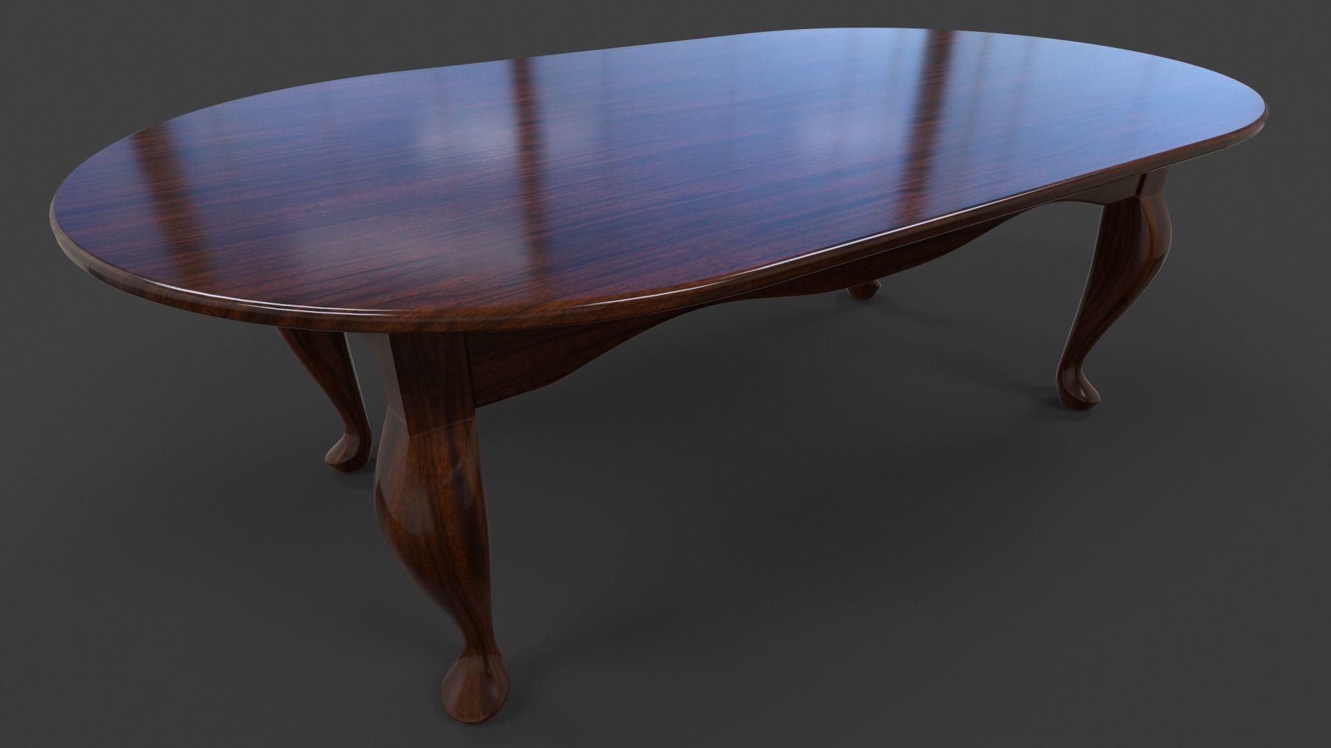 Oval Cofee Table - High Poly 3D model_2