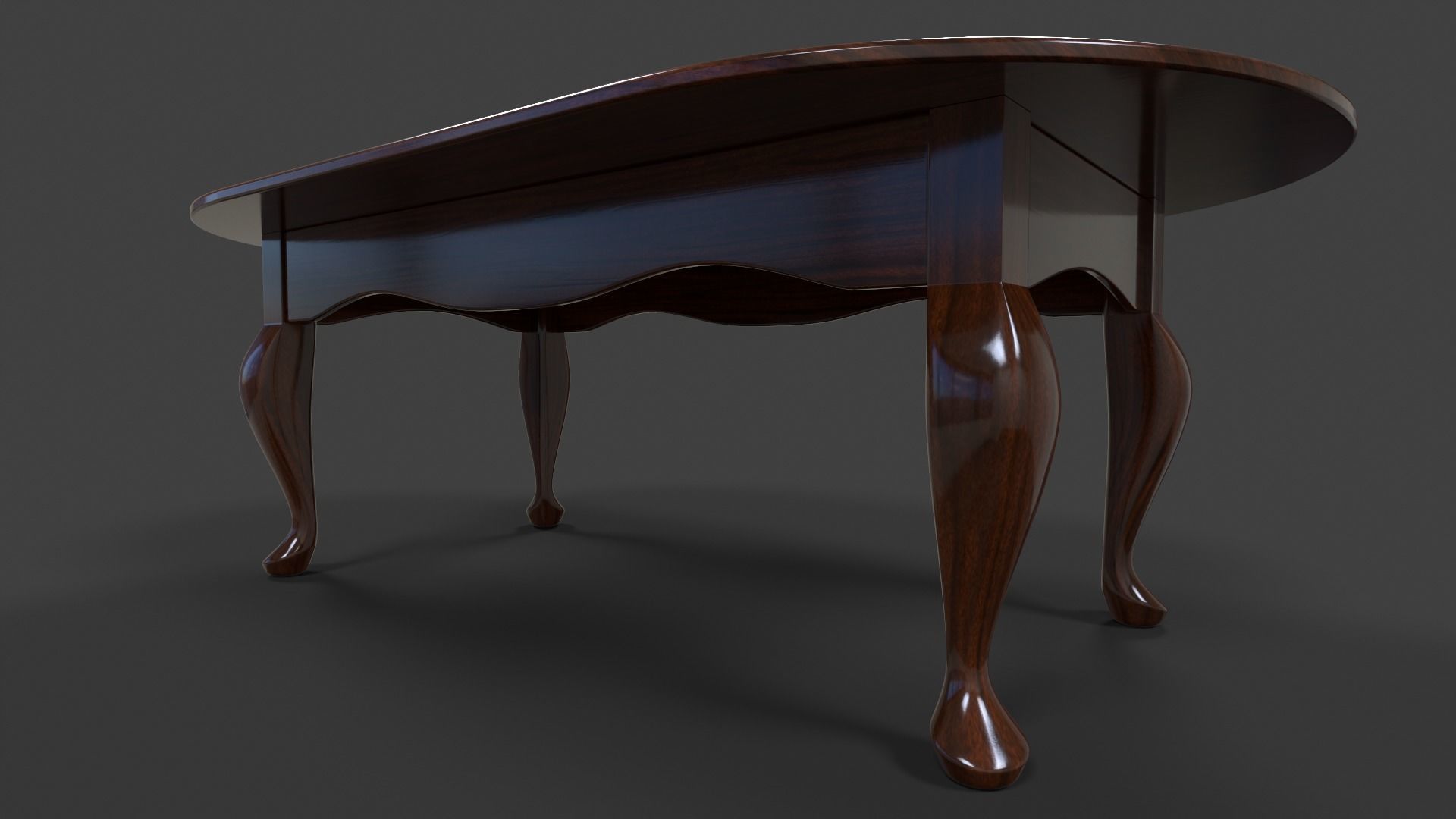 Oval Cofee Table - High Poly 3D model_4