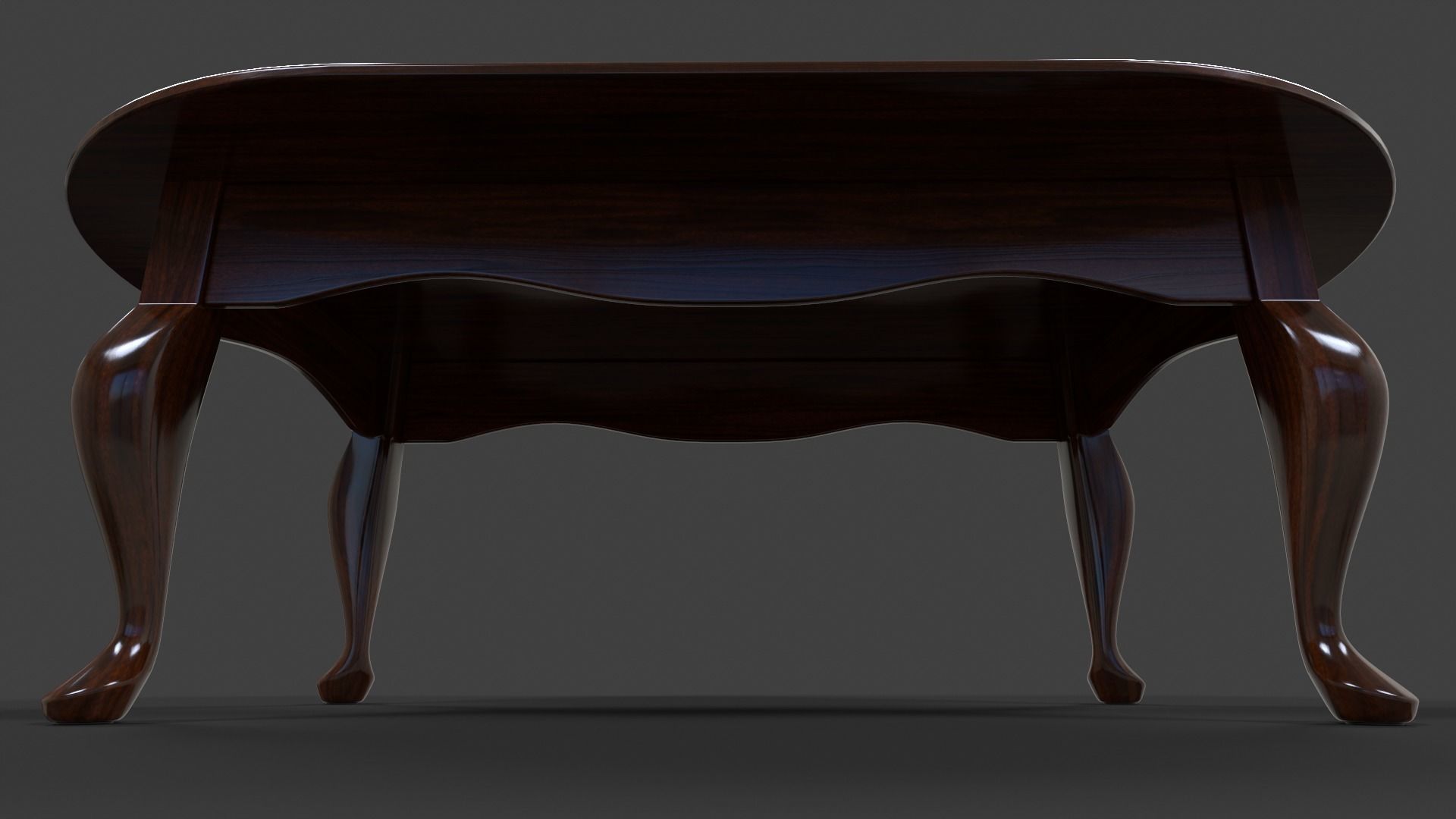 Oval Cofee Table - High Poly 3D model_5