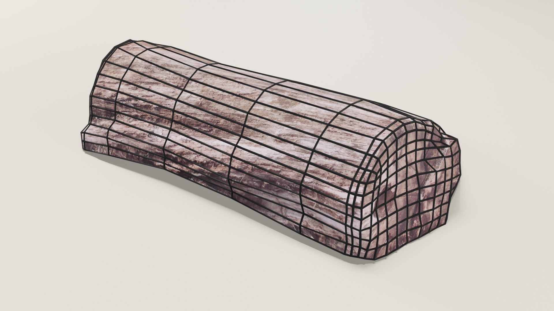 Game Ready Log tree stump pillow Low-poly 3D model_2