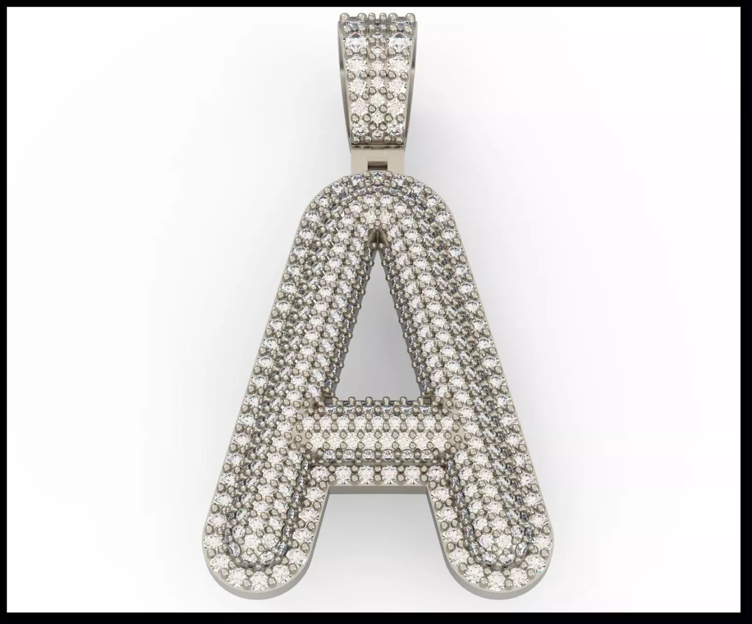 A BUBLLE FONT PENDANT 3D print model