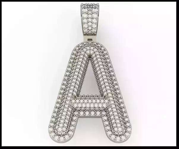 A BUBLLE FONT PENDANT  3D print model
