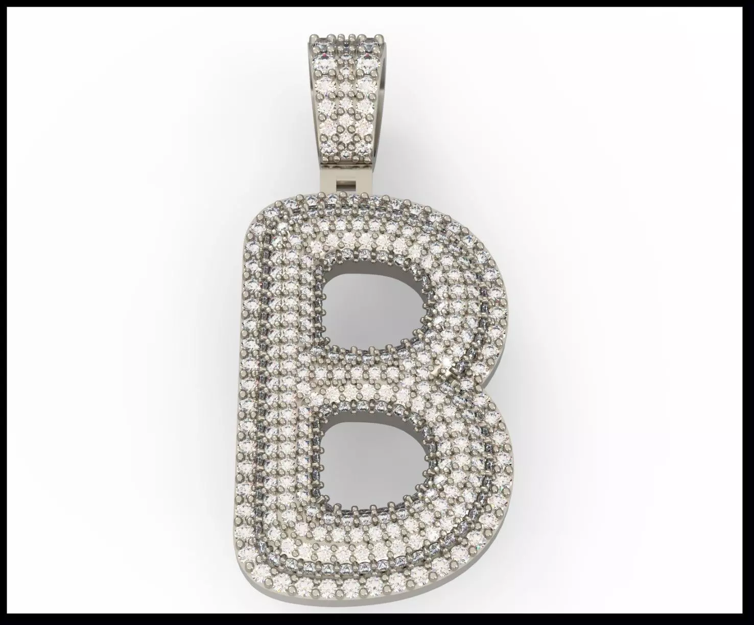 B BUBLLE FONT PENDANT 3D print model