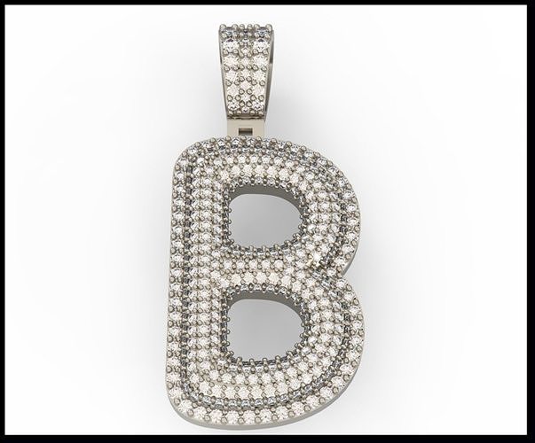 B BUBLLE FONT PENDANT 3D print model