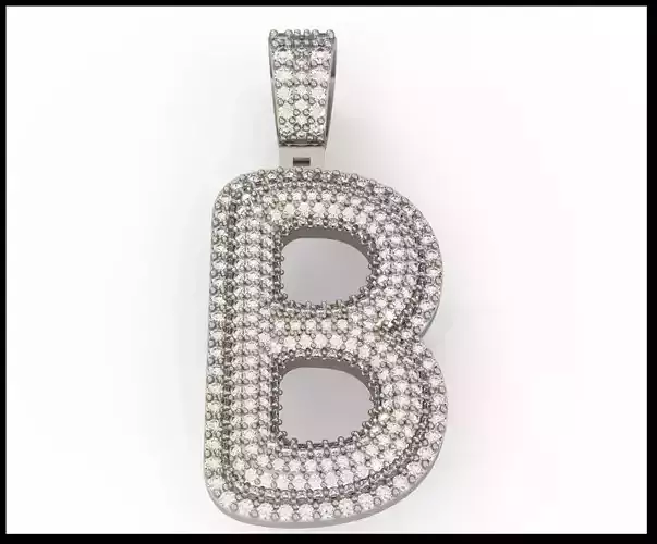 B BUBLLE FONT PENDANT 3D print model