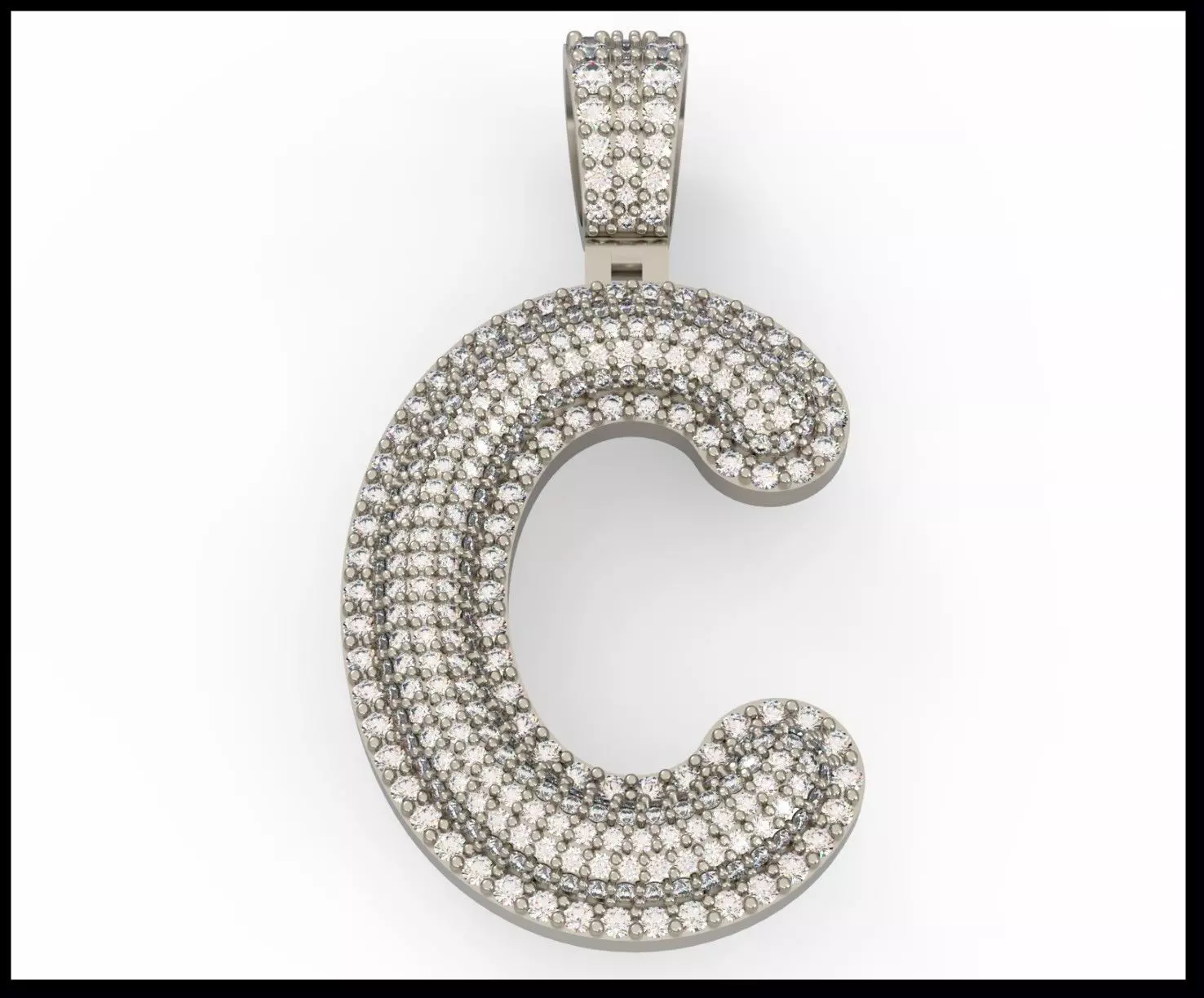 C BUBLLE FONT PENDANT 3D print model