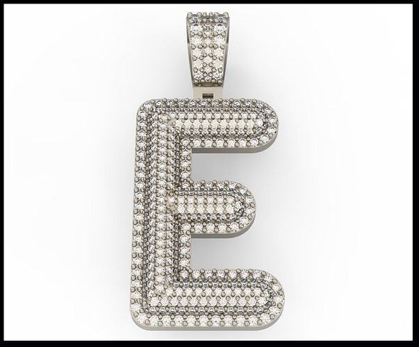 E BUBLLE FONT PENDANT 3D print model