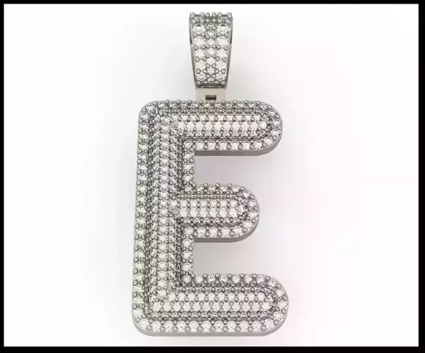 E BUBLLE FONT PENDANT 3D print model