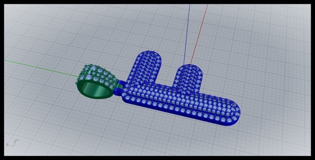 F BUBLLE FONT PENDANT 3D print model_2