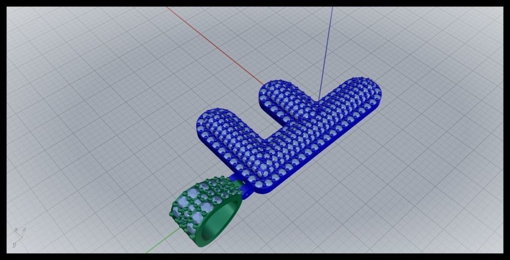 F BUBLLE FONT PENDANT 3D print model_3