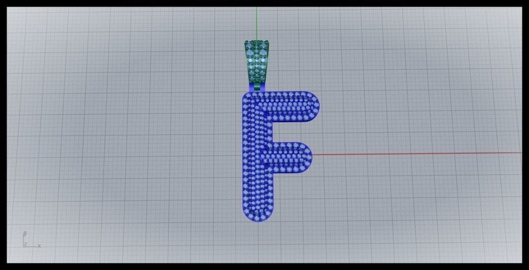 F BUBLLE FONT PENDANT 3D print model_5