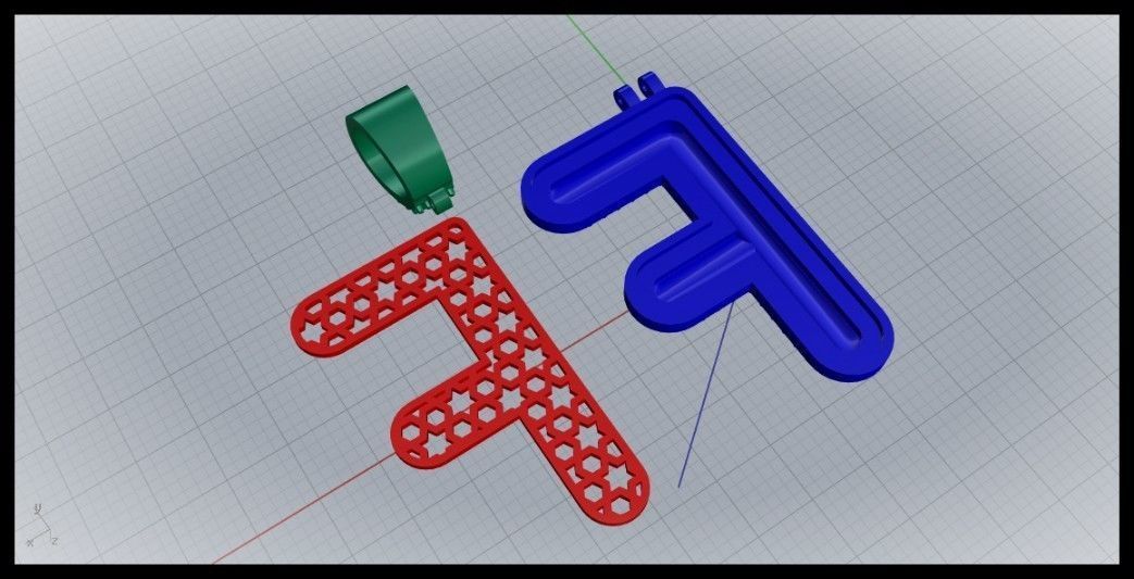 F BUBLLE FONT PENDANT 3D print model_7