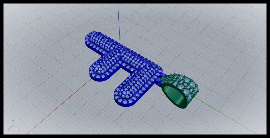 F BUBLLE FONT PENDANT 3D print model_4