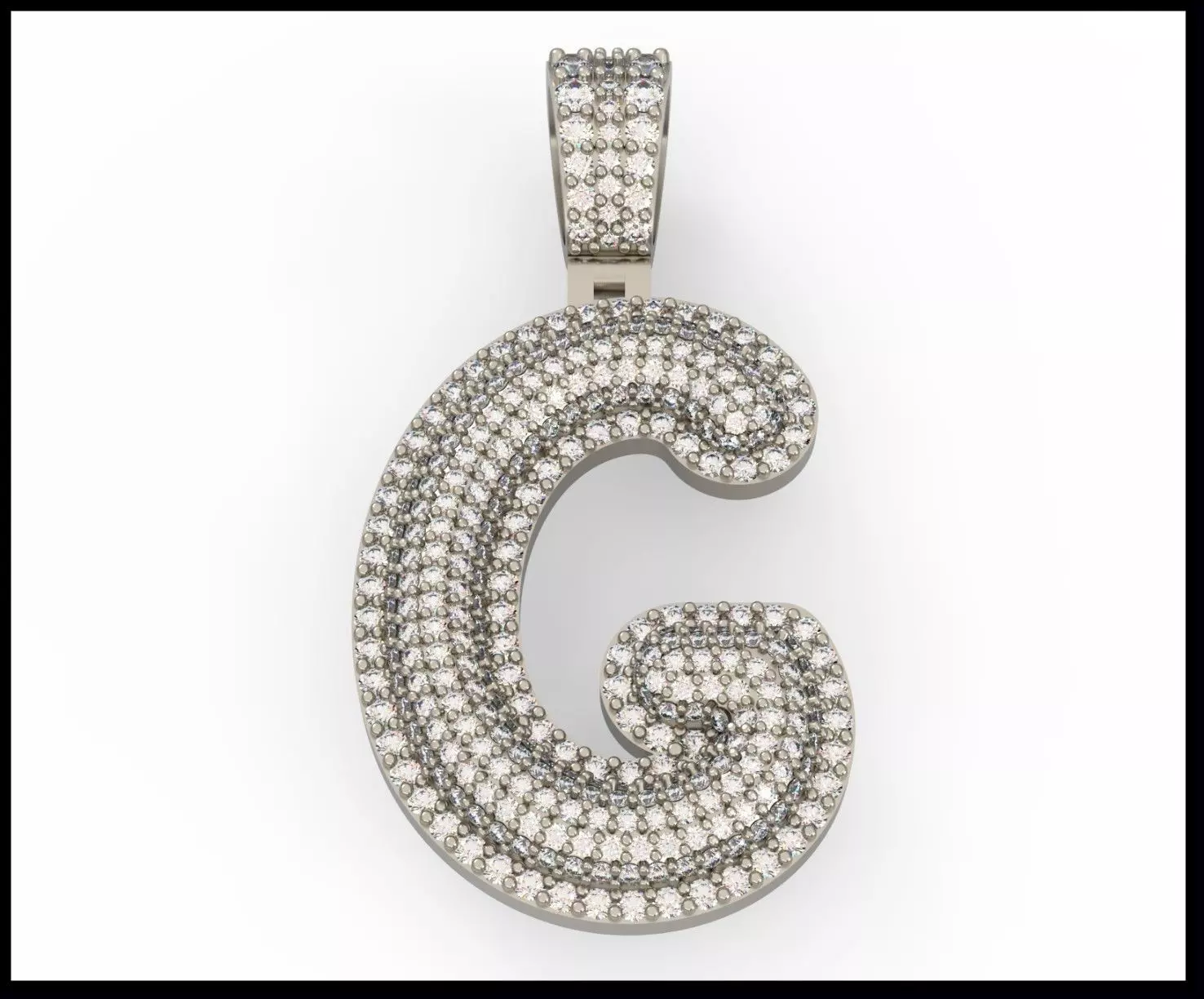 G BUBLLE FONT PENDANT 3D print model
