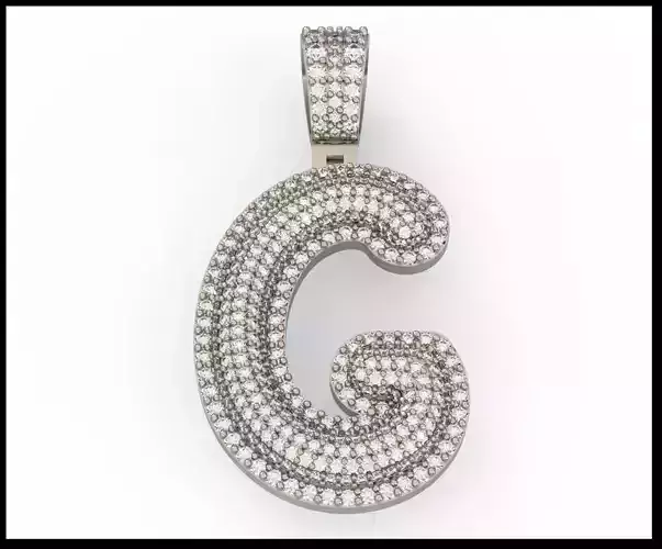 G BUBLLE FONT PENDANT 3D print model