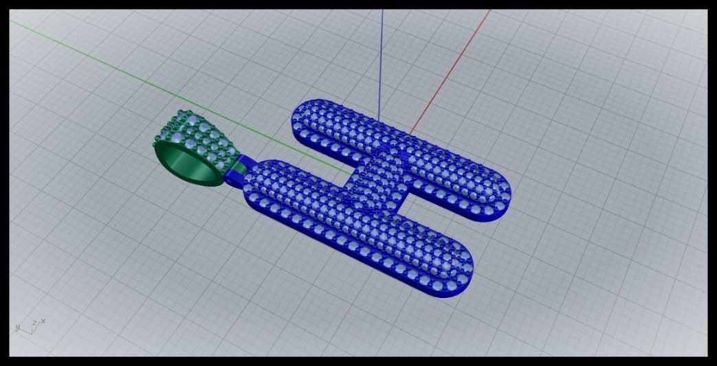 H BUBLLE FONT PENDANT 3D print model_2