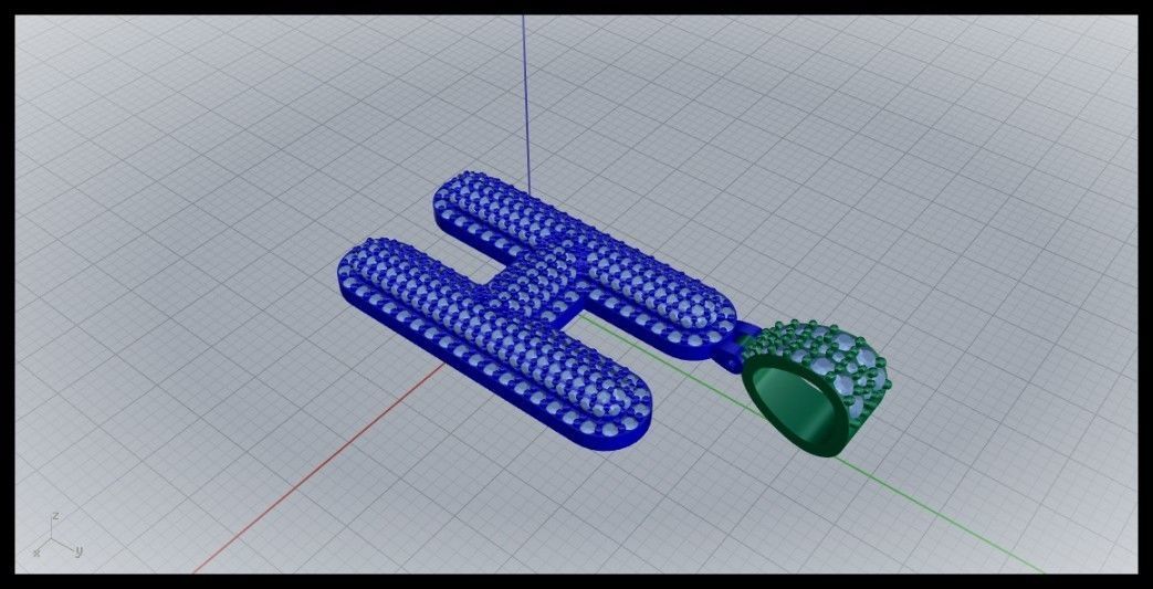 H BUBLLE FONT PENDANT 3D print model_4