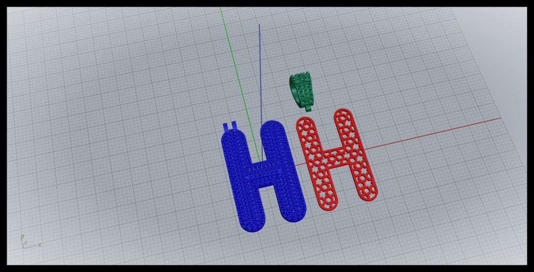 H BUBLLE FONT PENDANT 3D print model_6