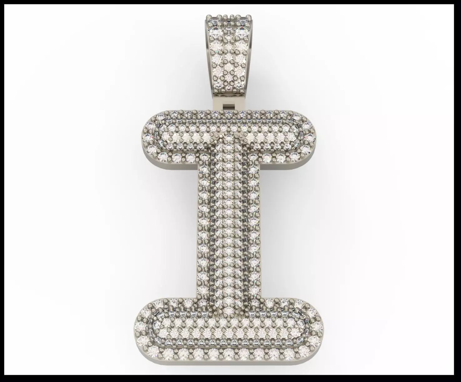 I BUBLLE FONT PENDANT 3D print model