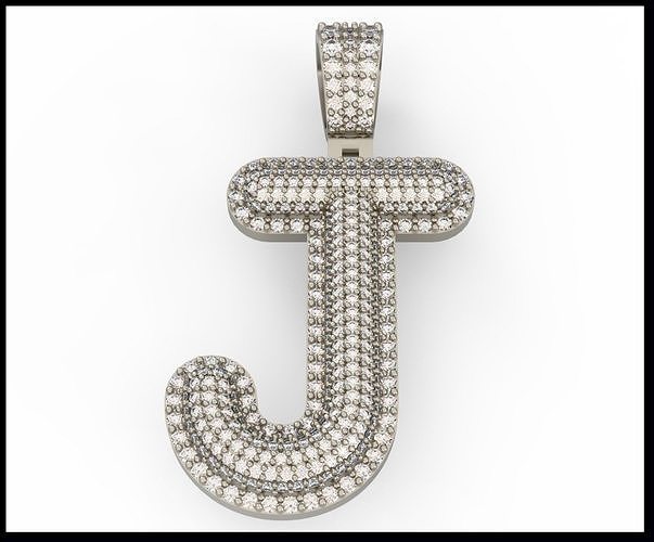 J BUBLLE FONT PENDANT 3D print model