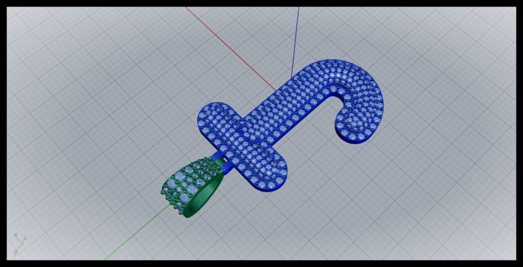 J BUBLLE FONT PENDANT 3D print model_3