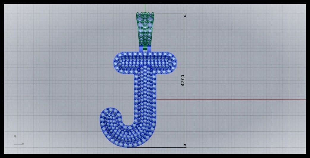 J BUBLLE FONT PENDANT 3D print model_6