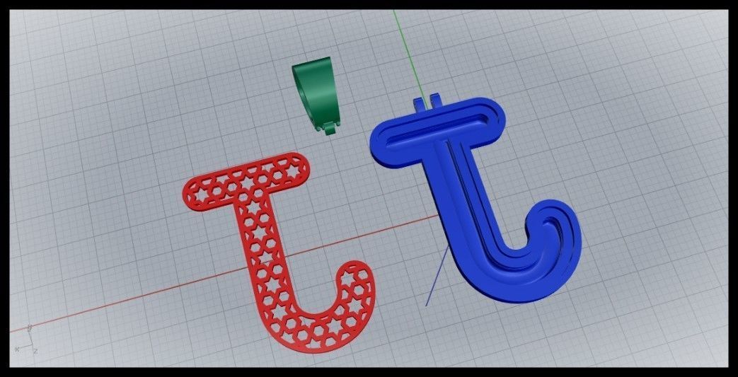J BUBLLE FONT PENDANT 3D print model_7