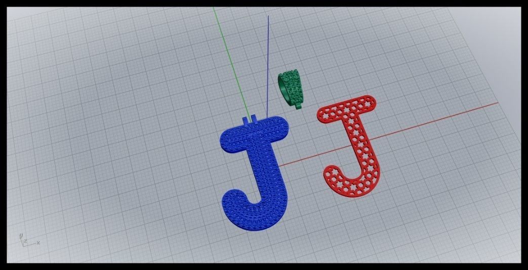J BUBLLE FONT PENDANT 3D print model_8