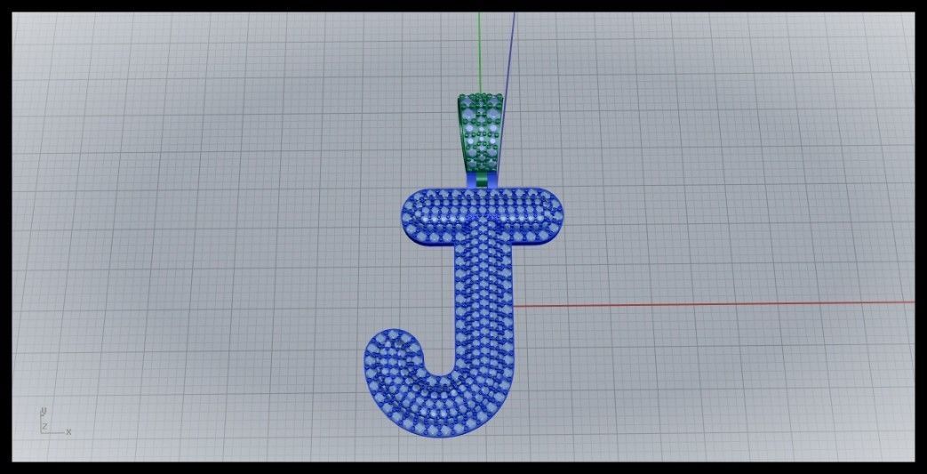 J BUBLLE FONT PENDANT 3D print model_5