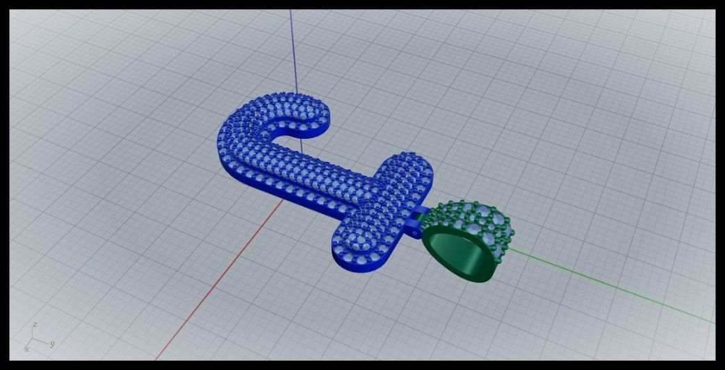 J BUBLLE FONT PENDANT 3D print model_4