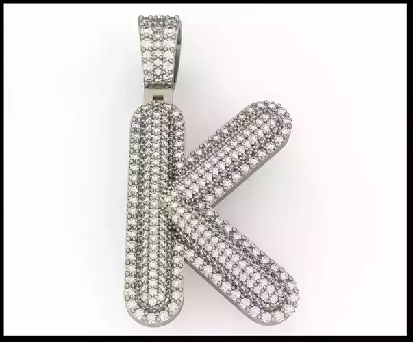 K BUBLLE FONT PENDANT 3D print model