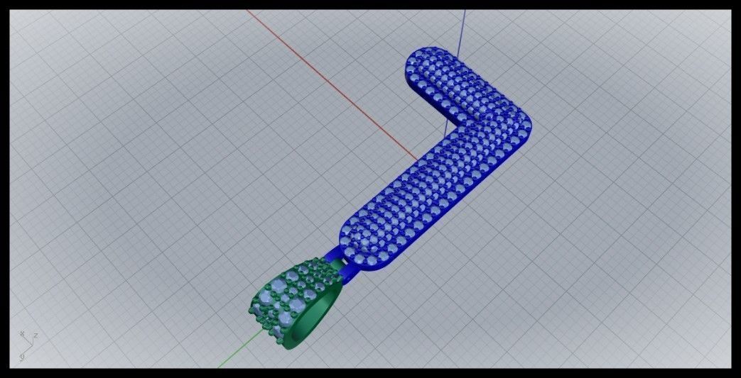 L BUBLLE FONT PENDANT 3D print model_3