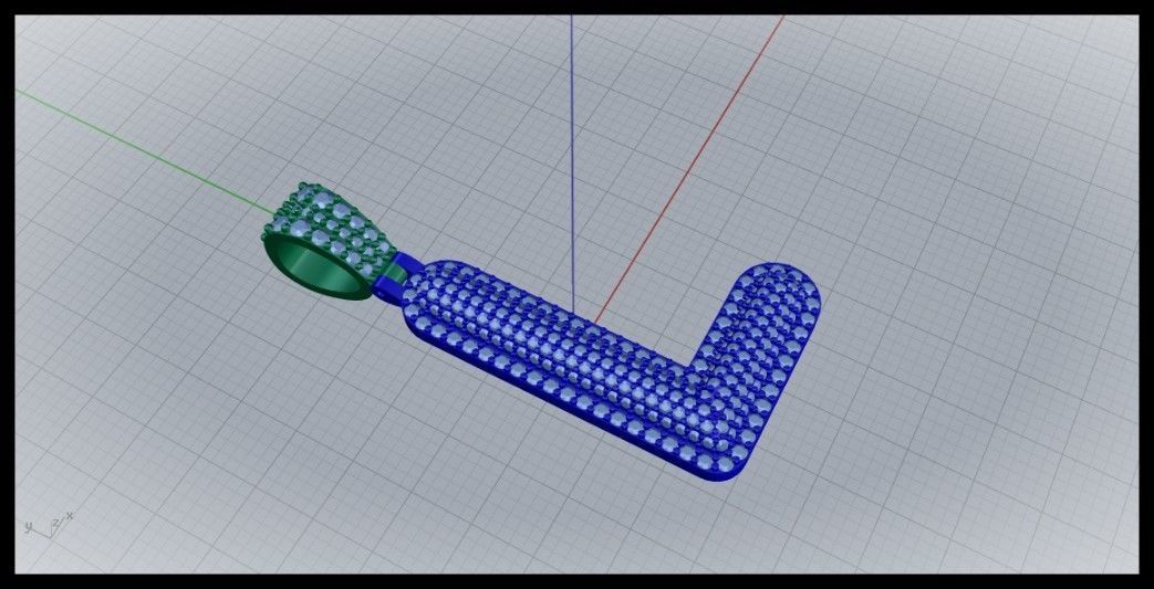 L BUBLLE FONT PENDANT 3D print model_2