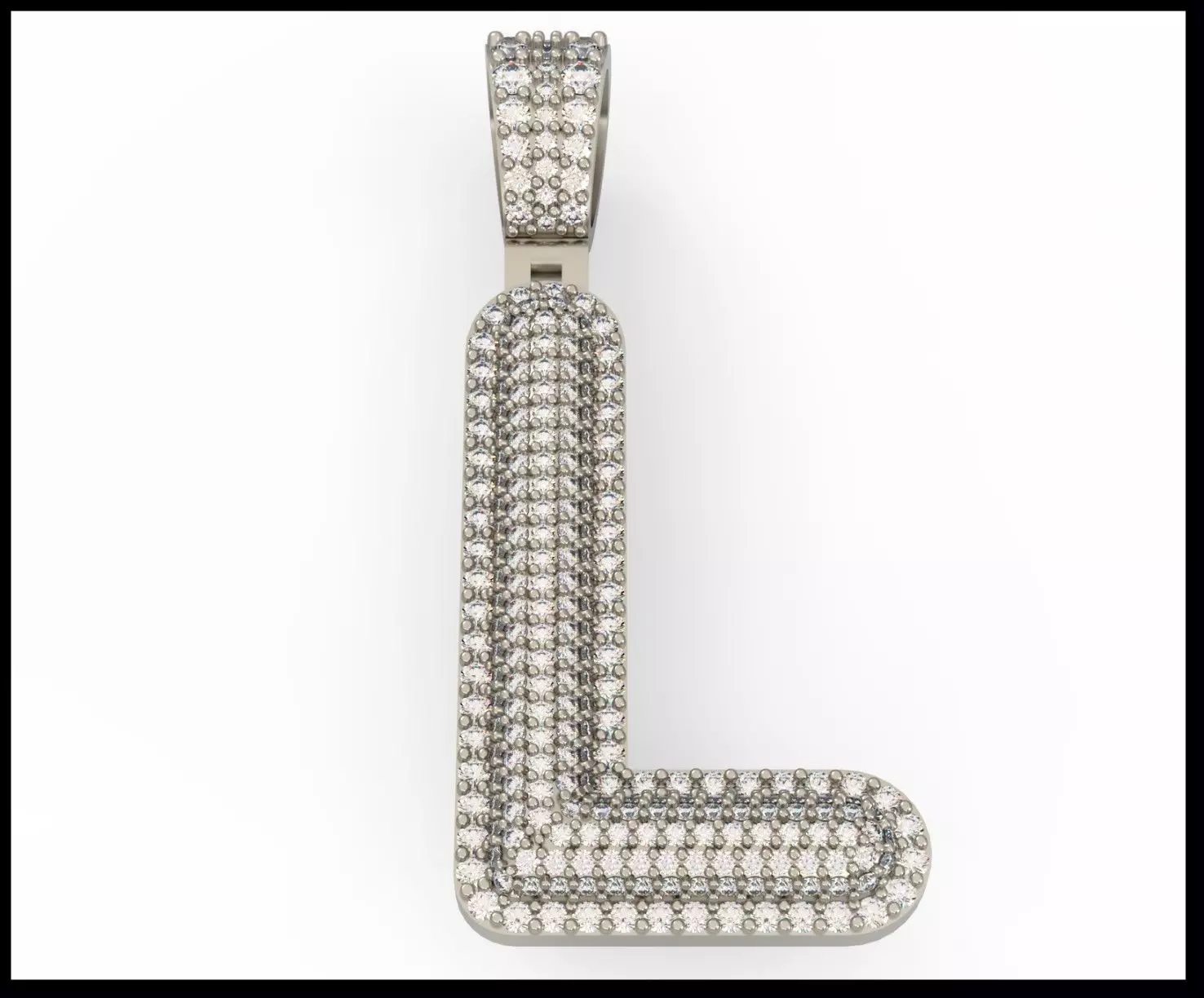 L BUBLLE FONT PENDANT 3D print model_0