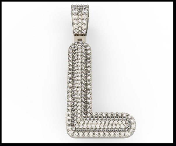 L BUBLLE FONT PENDANT 3D print model
