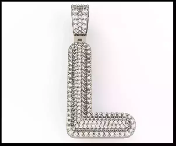 L BUBLLE FONT PENDANT 3D print model