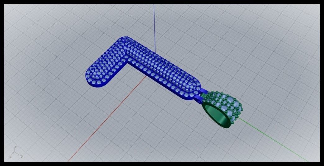 L BUBLLE FONT PENDANT 3D print model_4