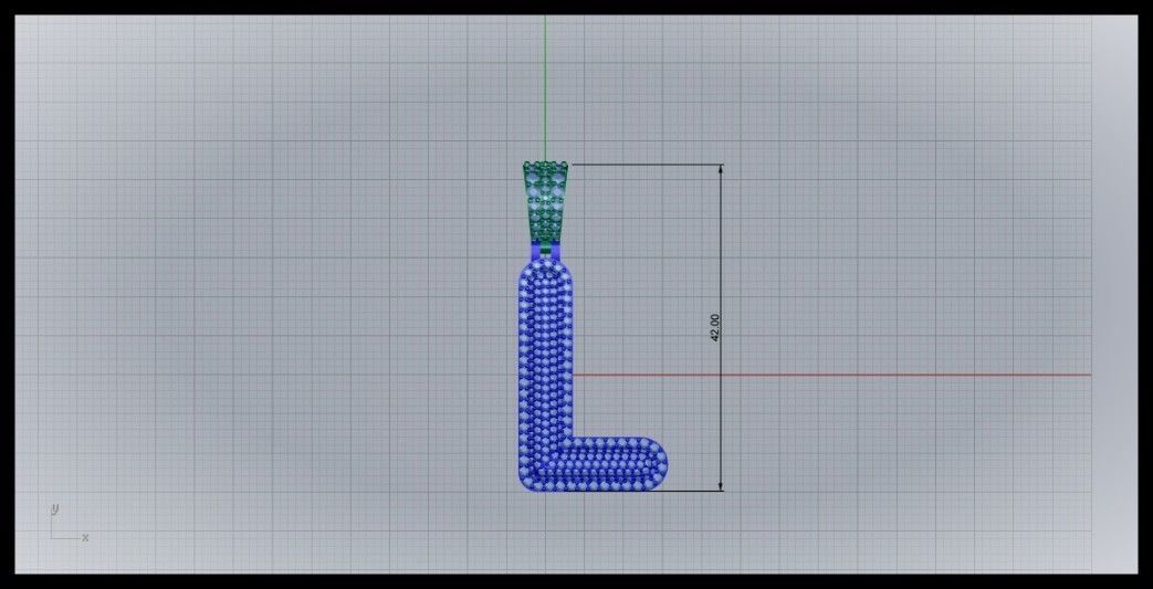 L BUBLLE FONT PENDANT 3D print model_6