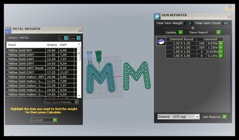 M BUBLLE FONT PENDANT 3D print model_11