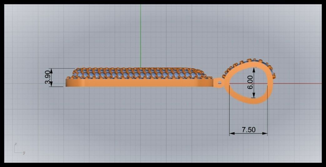 M BUBLLE FONT PENDANT 3D print model_9