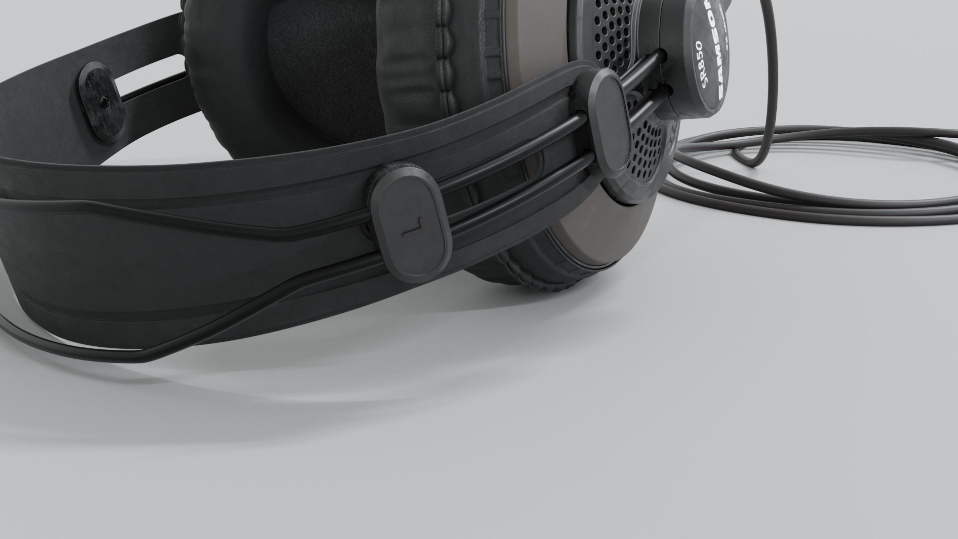 Studio Headphones Samson SR850 3D model_5